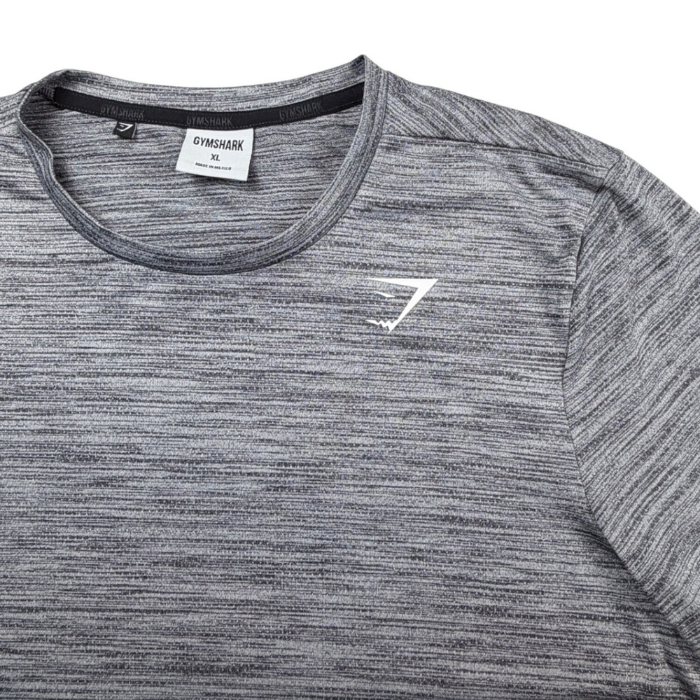 Gymshark Mens XL Grey Space Dye Marl Activewear Training T-Shirt Short Sleeve